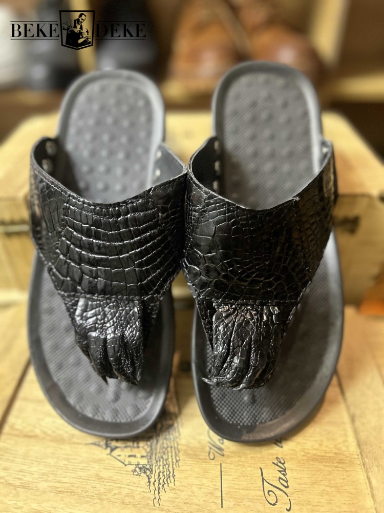 Flip Flop Leather Men - Summer Footwear Genuine Leather Mens Flip