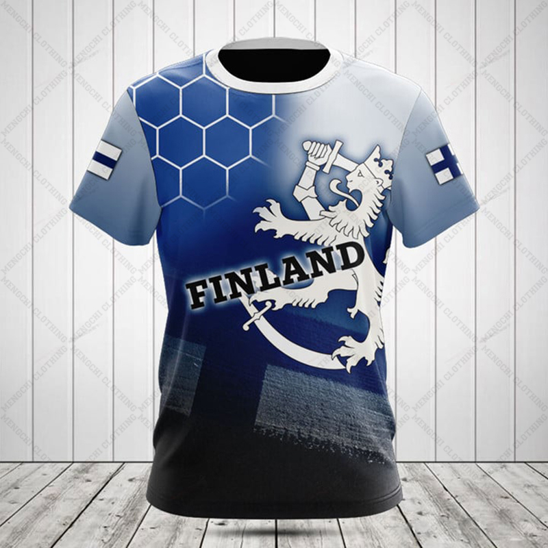 Tee Graphic Print - Custom Name Summer Casual Finland Flag