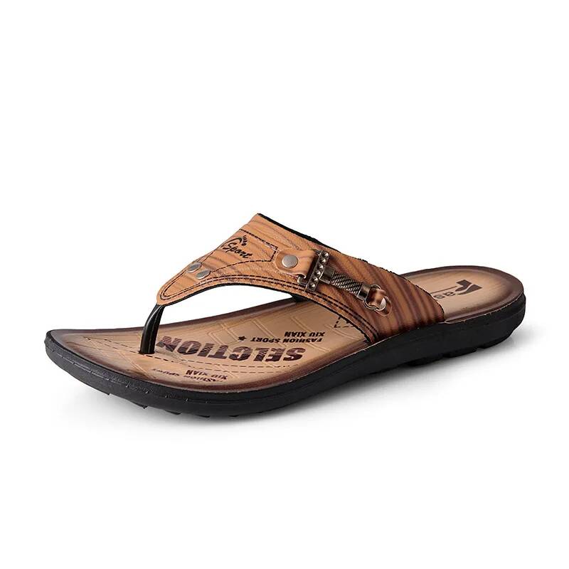 Men's Leather Slippers Clogs S - Flip Flop Leather Men recension och pris