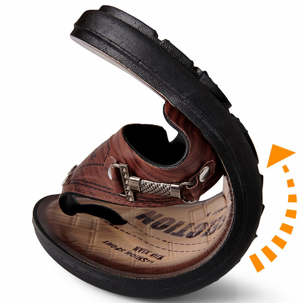 Men's Leather Slippers Clogs S - Flip Flop Leather Men recension och pris