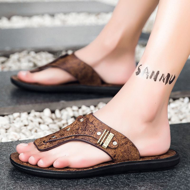 2026 New Men's Flip Flops Genu - Flip Flop Leather Men recension och pris